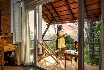 Morning balcony view of Vythiri Mist Resort, Wayanad