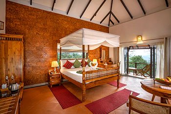 Luxurious interior of Vythiri Resorts