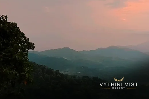 Scenic views of Wayanad hills from Vythiri Mist Resort